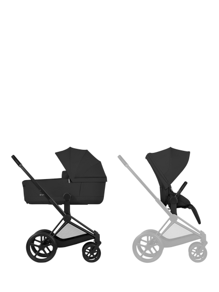 Cybex Priam Pushchair & Fold Carrycot Bundle, Sepia Black - view 2, Sepia Black