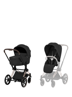 Cybex Priam Pushchair & Carrycot Bundle, Black, Black
