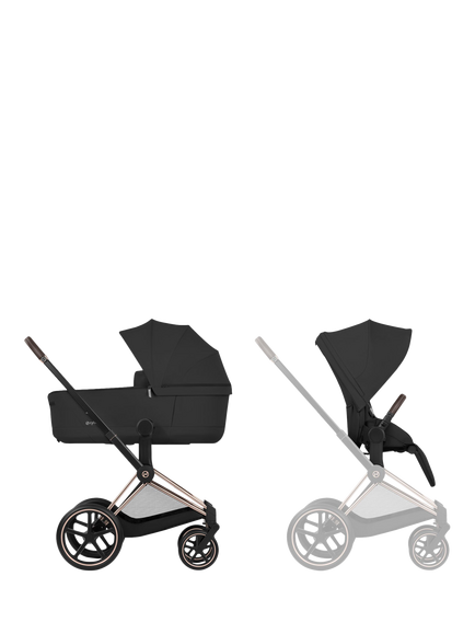Cybex Priam Pushchair & Fold Carrycot Bundle, Sepia Black - view 2, Sepia Black