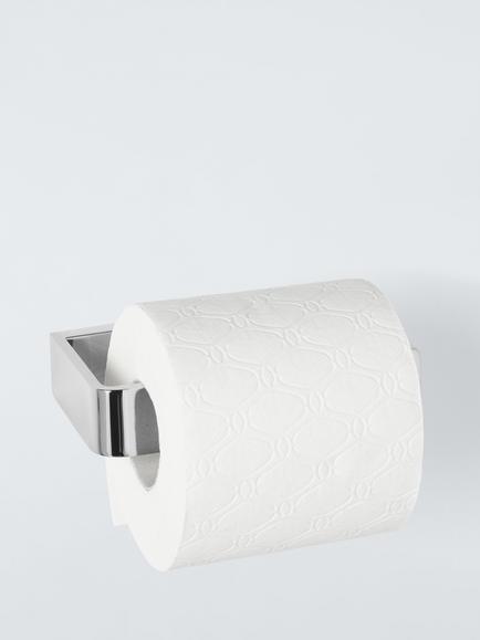 John Lewis Atlantis Wall Mounted Toilet Roll Holder, Chrome - view 2, Chrome