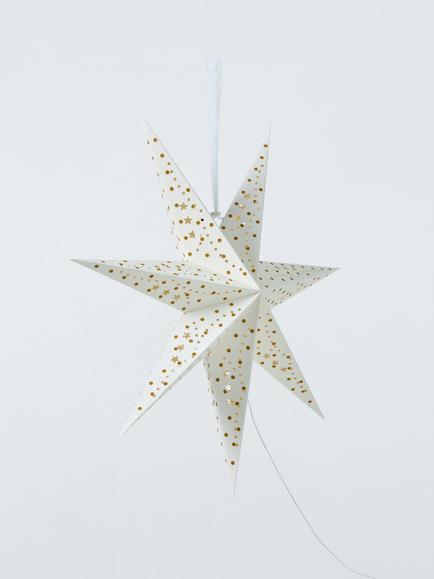 John Lewis LED Paper Star Light, Warm White - view 2, White