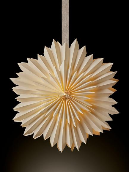 John Lewis LED  Battery Operated Layered Paper Star Bauble, White, White
