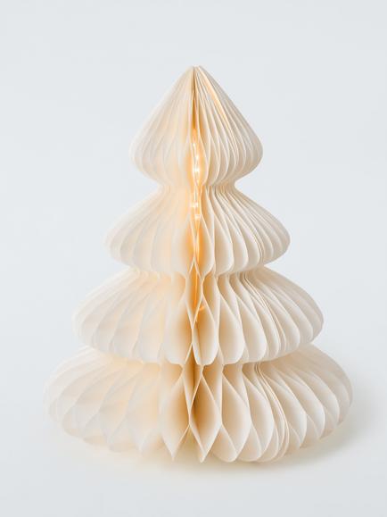 John Lewis LED Battery Operated Paper Tree Light, Warm White, White