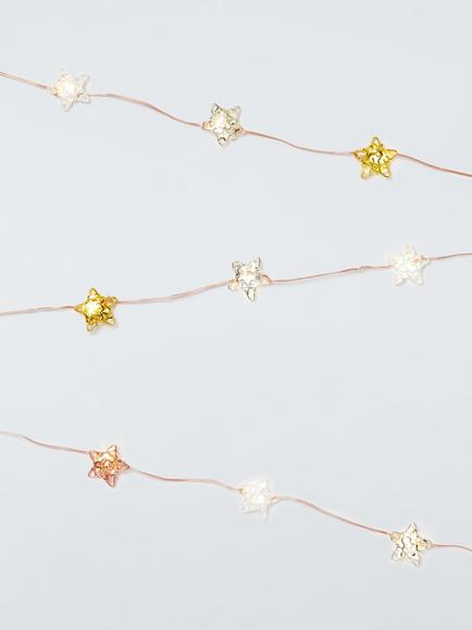 John Lewis 20 Battery Operated LED Star Lights, Warm White, Warm White