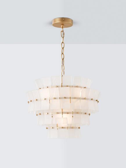 John Lewis Featherstan Glass Small Pendant Ceiling Light, Frosted Glass, Frosted Glass