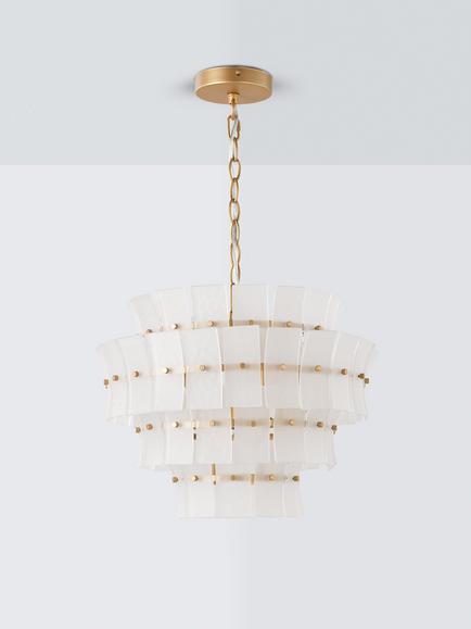 John Lewis Featherstan Glass Small Pendant Ceiling Light, Frosted Glass - view 2, Frosted Glass