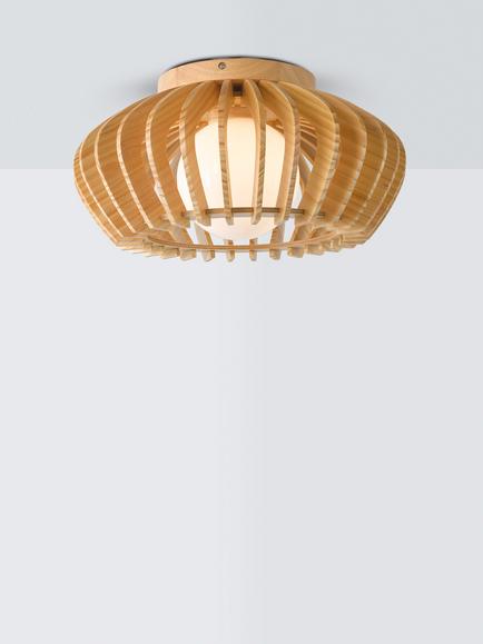John Lewis Finn Flush Ceiling Light, Natural