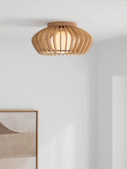 John Lewis Finn Flush Ceiling Light - view 2, Natural