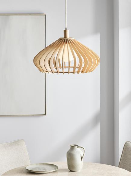 John Lewis Finn Large Pendant Ceiling Light - view 2, Natural