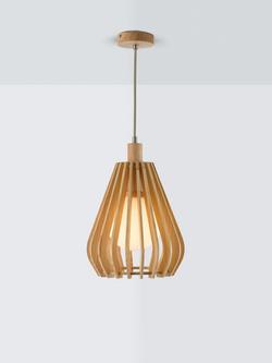 John Lewis Finn Pendant Ceiling Light, Natural, Natural
