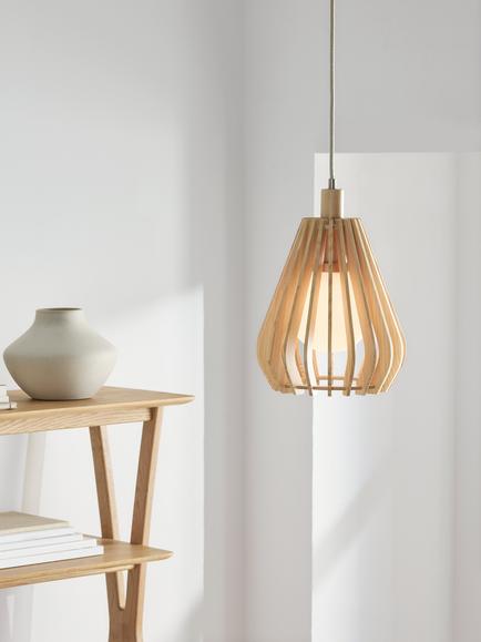 John Lewis Finn Pendant Ceiling Light - view 2, Natural