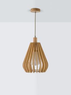 John Lewis Finn Pendant Ceiling Light, Natural - view 2, Natural