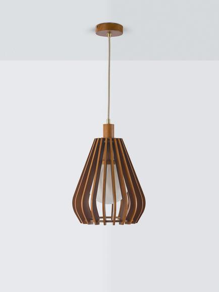 John Lewis Finn Pendant Ceiling Light - view 2, Walnut