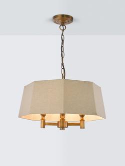 John Lewis Winchester 4 Bulb Hexagon Ceiling Light, Oatmeal, Oatmeal