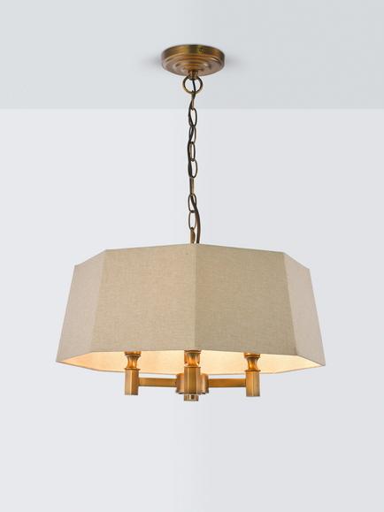 John Lewis Winchester 4 Bulb Hexagon Ceiling Light, Oatmeal, Oatmeal
