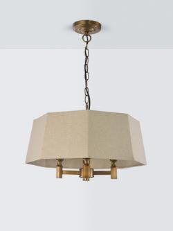 John Lewis Winchester 4 Bulb Hexagon Ceiling Light, Oatmeal - view 2, Oatmeal