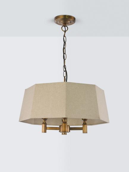 John Lewis Winchester 4 Bulb Hexagon Ceiling Light, Oatmeal - view 2, Oatmeal