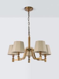 John Lewis Winchester 5 Arm Hexagon Ceiling Light, Oatmeal - view 2, Oatmeal