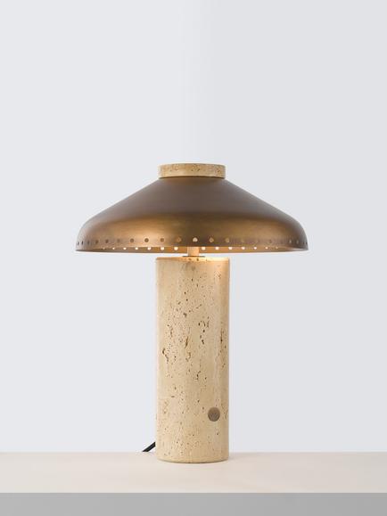 John Lewis Alvar Table Lamp, Travertine, Travertine