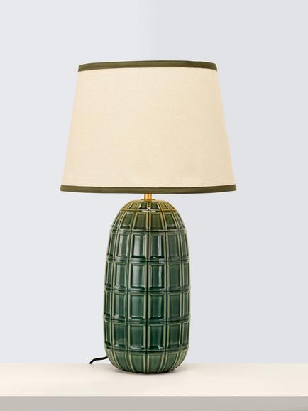 John Lewis Arcombe Ceramic Table Lamp, Olive Green, Green