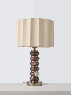 John Lewis Arlowe Marble Base Table Lamp, Rosso Lepanto - view 2, Rosso Lepanto