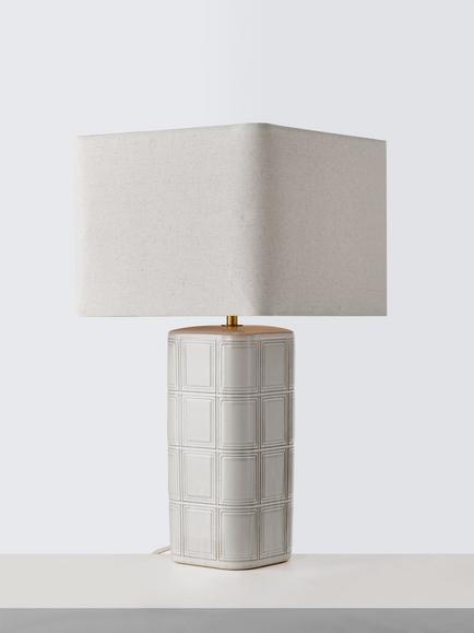 John Lewis Falmar Ceramic Table Lamp, White, White