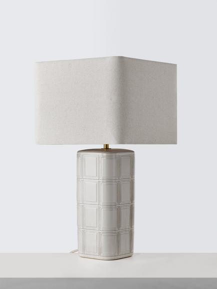 John Lewis Falmar Ceramic Table Lamp, White - view 2, White
