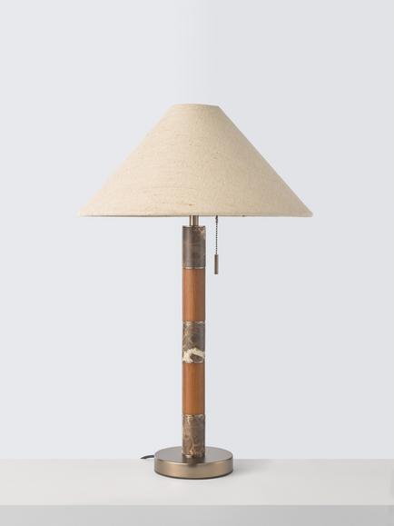 John Lewis Farrow Table Lamp, Emperador Marble - view 2, Emperador Marble