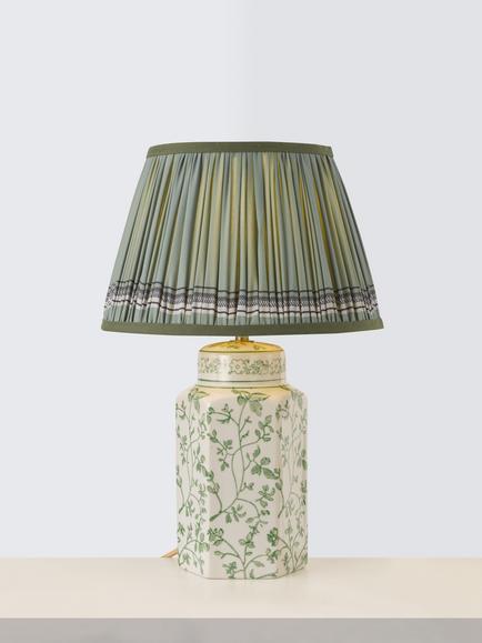 John Lewis Halverly Heritage Floral Ceramic Table Lamp, Blue, Blue