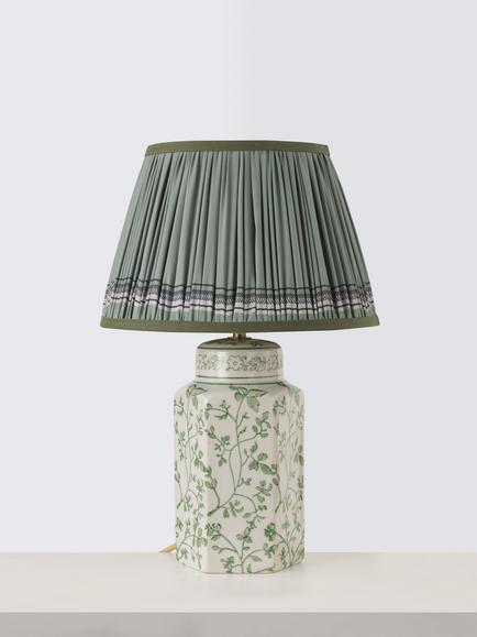 John Lewis Halverly Heritage Floral Ceramic Table Lamp, Blue - view 2, Blue