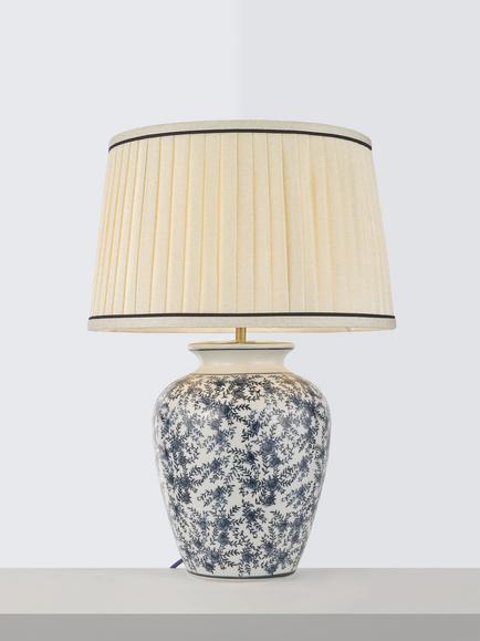 John Lewis Harroway Heritage Ceramic Floral Table Lamp, Navy, Navy