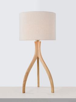 John Lewis Havelle Ash Wood Table Lamp, Natural, Ash