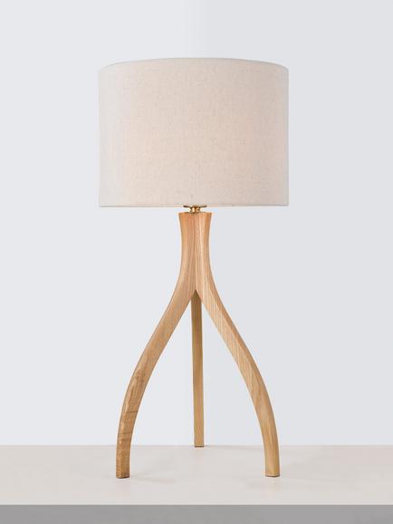 John Lewis Havelle Ash Wood Table Lamp, Natural, Ash