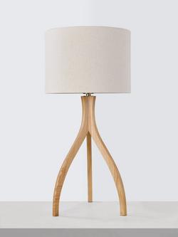 John Lewis Havelle Ash Wood Table Lamp, Natural - view 2, Ash