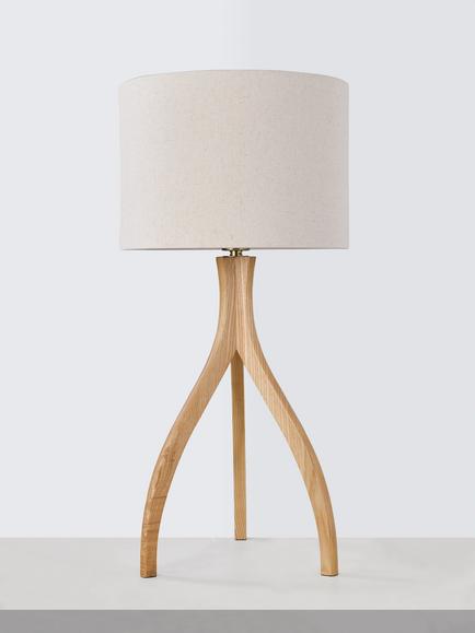 John Lewis Havelle Ash Wood Table Lamp, Natural - view 2, Ash