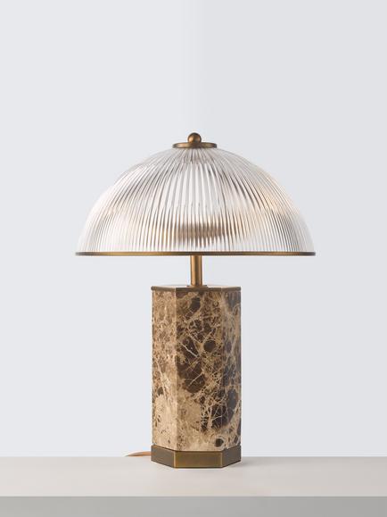 John Lewis Maelo Mushroom Table Lamp, Emperador Marble, Emperador Marble