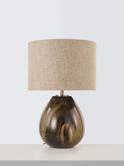 John Lewis Merriot Glass Table Lamp, Mocha - view 2, Mocha