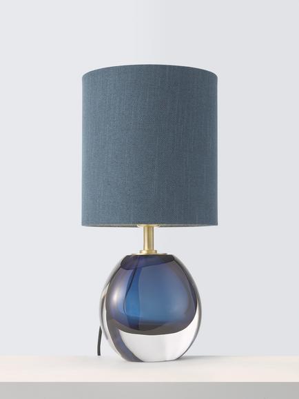John Lewis Redden Glass Base Table Lamp, Blue, Blue