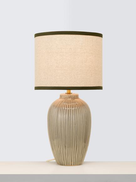 John Lewis Solina Ceramic Table Lamp, Green, Green