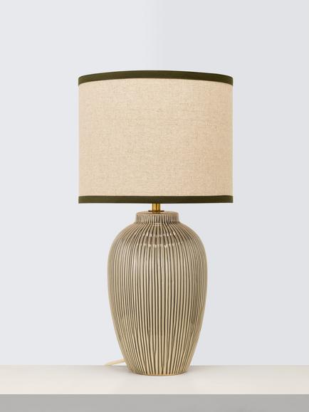 John Lewis Solina Ceramic Table Lamp, Green - view 2, Green