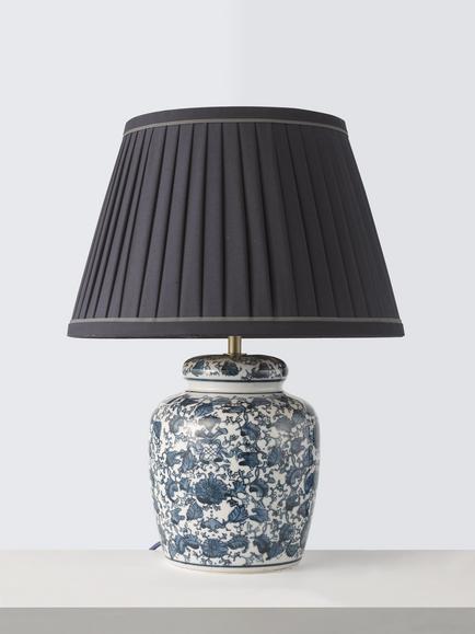 John Lewis Tarlowe Ceramic Base Table Lamp, Navy, Navy
