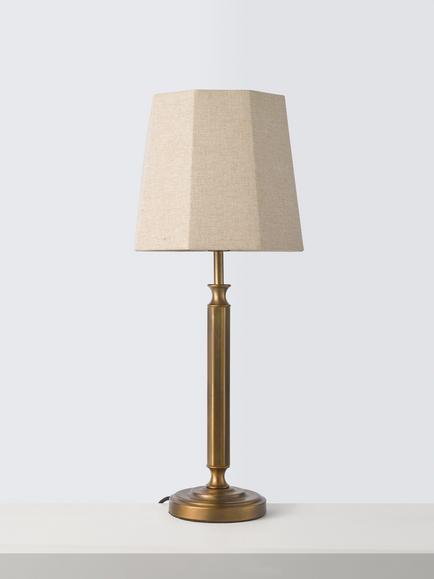 John Lewis Winchester Metal Base Table Lamp, Antique Brass - view 2, Oatmeal