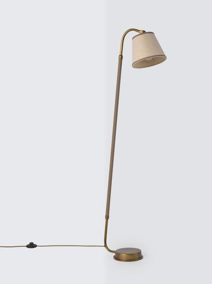 John Lewis Annmarie Metal Base Floor Lamp, Sand - view 2, Warm Sand