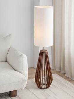 John Lewis Finn Floor Lamp, Walnut - view 2, Walnut