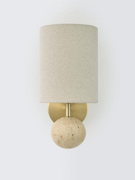 John Lewis Pebble Wall Light, Travertine - view 2, Travertine