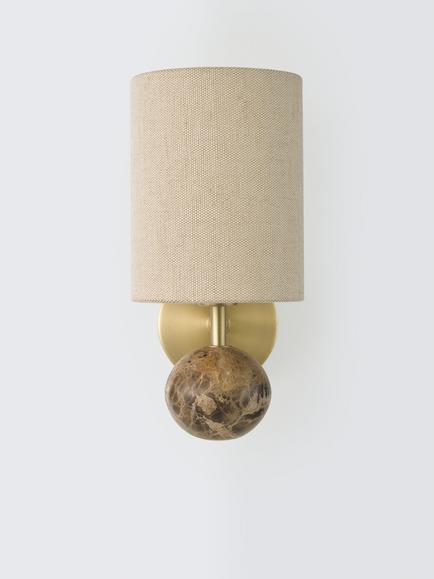 John Lewis Pebble Wall Light, Emperador Marble - view 2, Emperador Marble