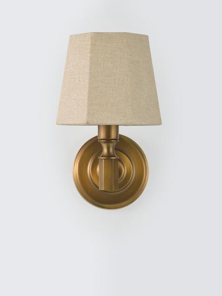 John Lewis Winchester Wall Light, Antique Brass - view 2, Oatmeal