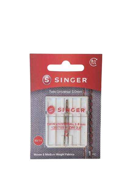 Singer Twin Universal 3mm Sewing Machine Needle, Multi
