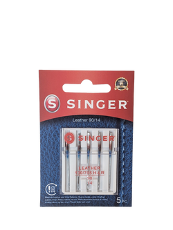 Singer Leather 90/14 Sewing Machine Needles, Pack of 5, Multi