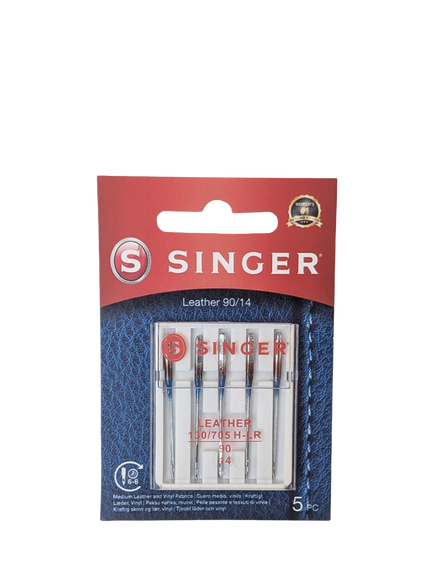 Singer Leather 90/14 Sewing Machine Needles, Pack of 5, Multi